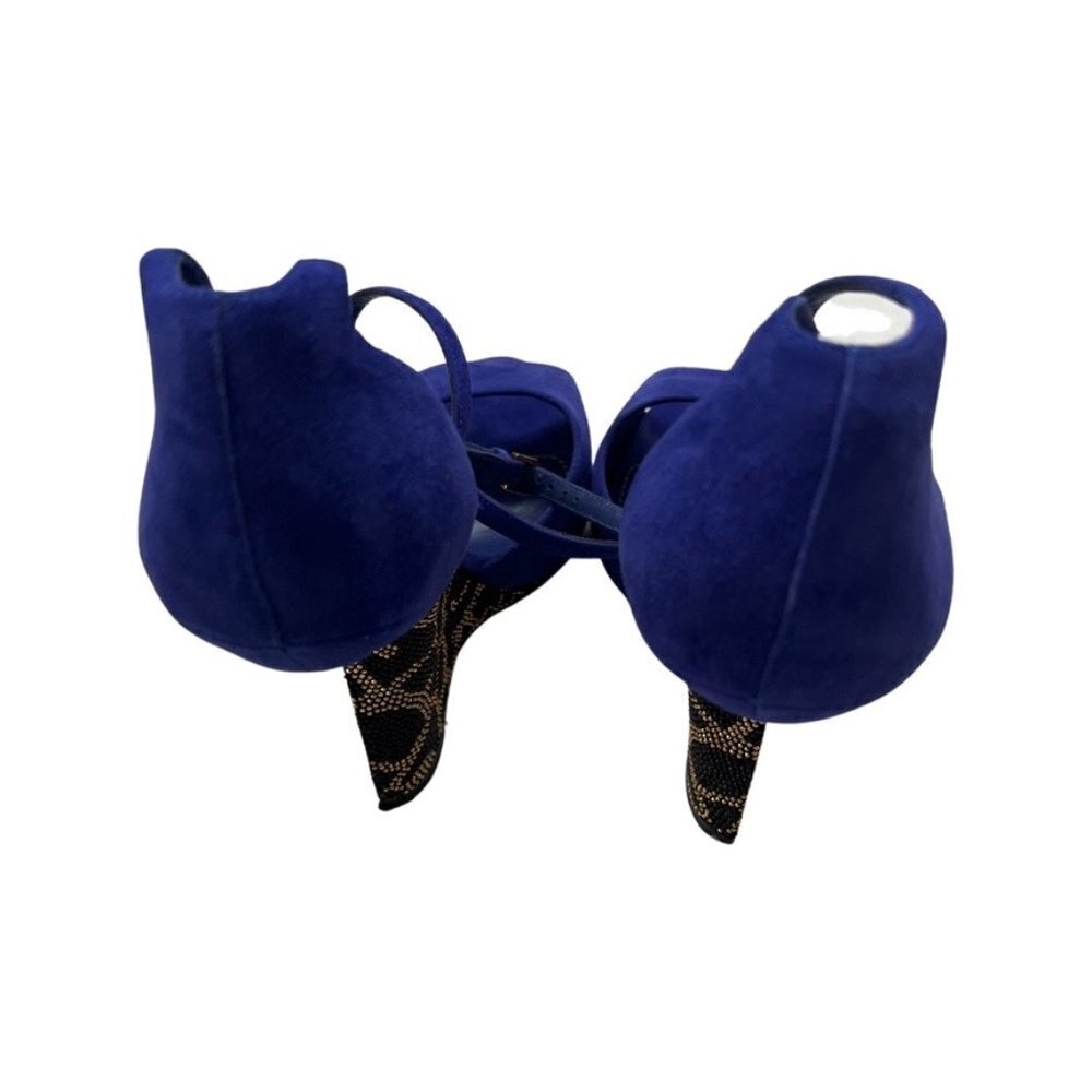 Sergio Rossi cobalt blue studded suede heels size 38.5 / KILO - Picture 5 of 8